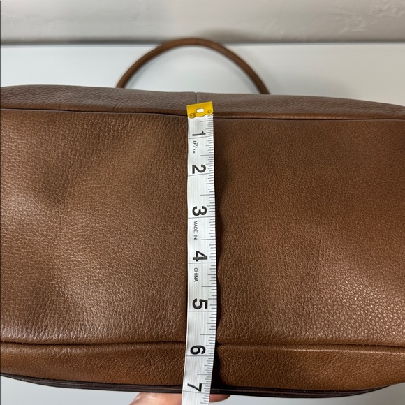 B. Makowsky camel leather triple entry large satchel tote - Picture 12 of 14